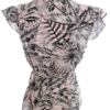Dorothy perkins Rozmiar 10 (38) Kolor Różowy Roślinny Liście W serek Bluzka Zawijana Krótki rękaw