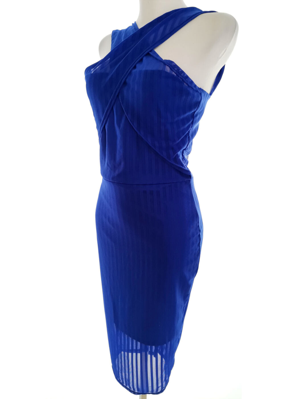 Missguided Rozmiar 12 (40) Kolor Niebieski Odkryte Ramiona Sukienka Ołówkowa Bezrękawnik Midi Missguided Rozmiar 12 (40) Kolor Niebieski Odkryte Ramiona Sukienka Ołówkowa Bezrękawnik Midi