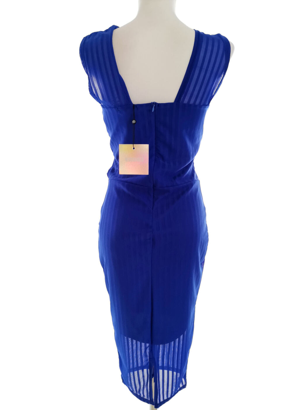 Missguided Rozmiar 12 (40) Kolor Niebieski Odkryte Ramiona Sukienka Ołówkowa Bezrękawnik Midi Missguided Rozmiar 12 (40) Kolor Niebieski Odkryte Ramiona Sukienka Ołówkowa Bezrękawnik Midi