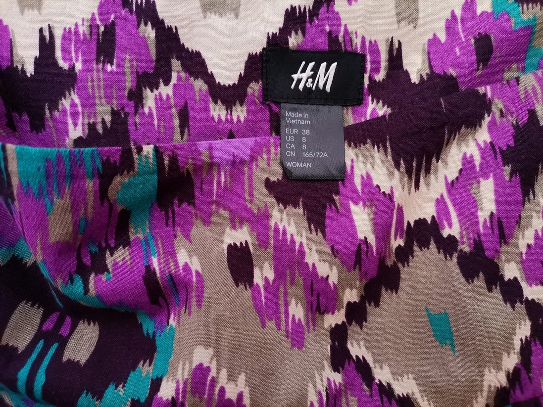 H&m Rozmiar 38 Kolor Fioletowy Spódnica Rozkloszowana Do Kolan Materiał Wiskoza 100%