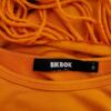 BIK BOK Rozmiar S Kolor Żółty Crew Neck Sukienka Prostokątna Długi rękaw Do Kolan Materiał Wiskoza