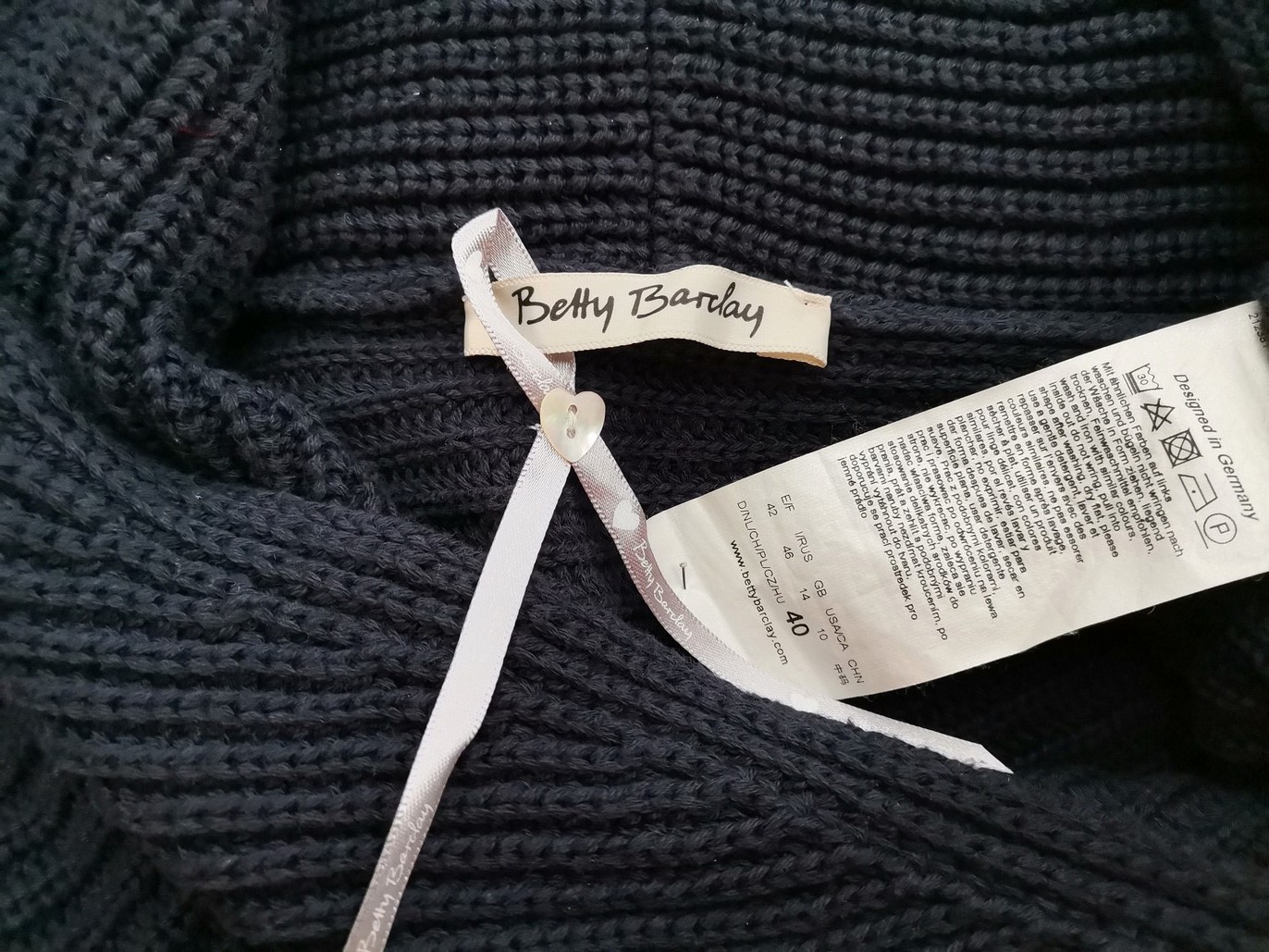 BETTY BARCLAY Rozmiar 40 Kolor Granatowy Kamizelka Kardigan Bezrękawnik Materiał Bawełna