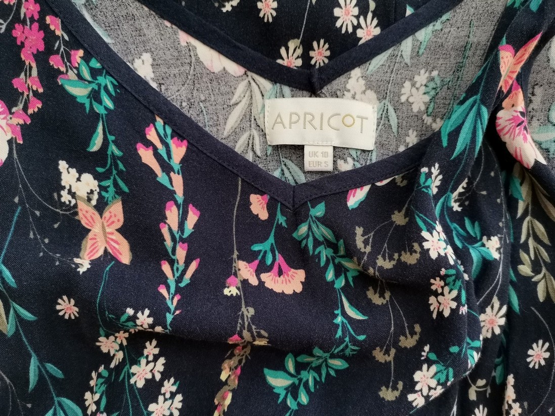 Apricot Rozmiar 10/36 (S) Kolor Granatowy W serek Sukienka Maxi Bezrękawnik Długa Materiał Wiskoza 100%