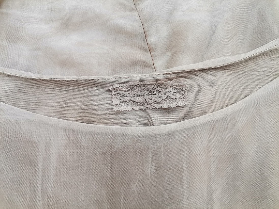 Vintage Rozmiar 38/40 Kolor Beżowy W łódkę Tunika Bluzka Długi rękaw