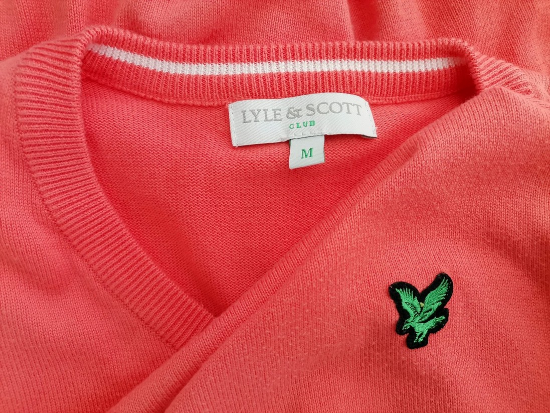 IMG_20210930_102552.jpg Lyle & Scott Rozmiar M Kolor Pomarańczowy Męski Sweter Długi rękaw Materiał Bawełna 100%