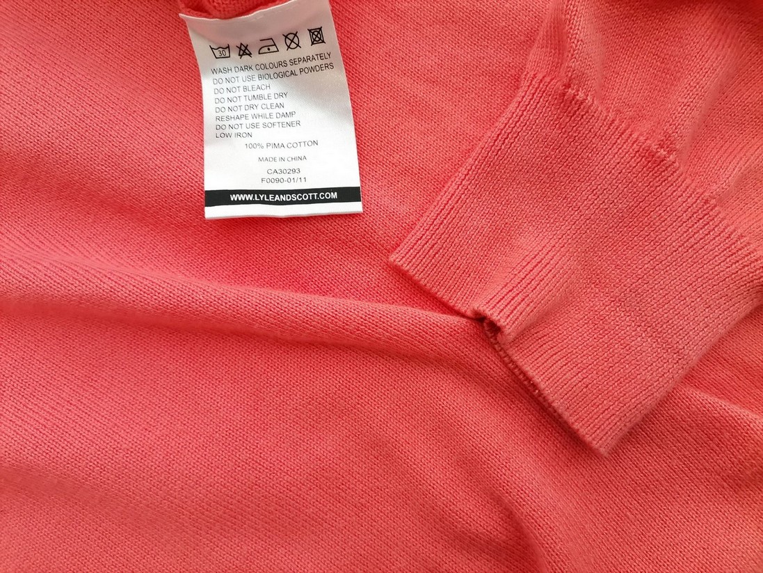 IMG_20210930_102604.jpg Lyle & Scott Rozmiar M Kolor Pomarańczowy Męski Sweter Długi rękaw Materiał Bawełna 100%