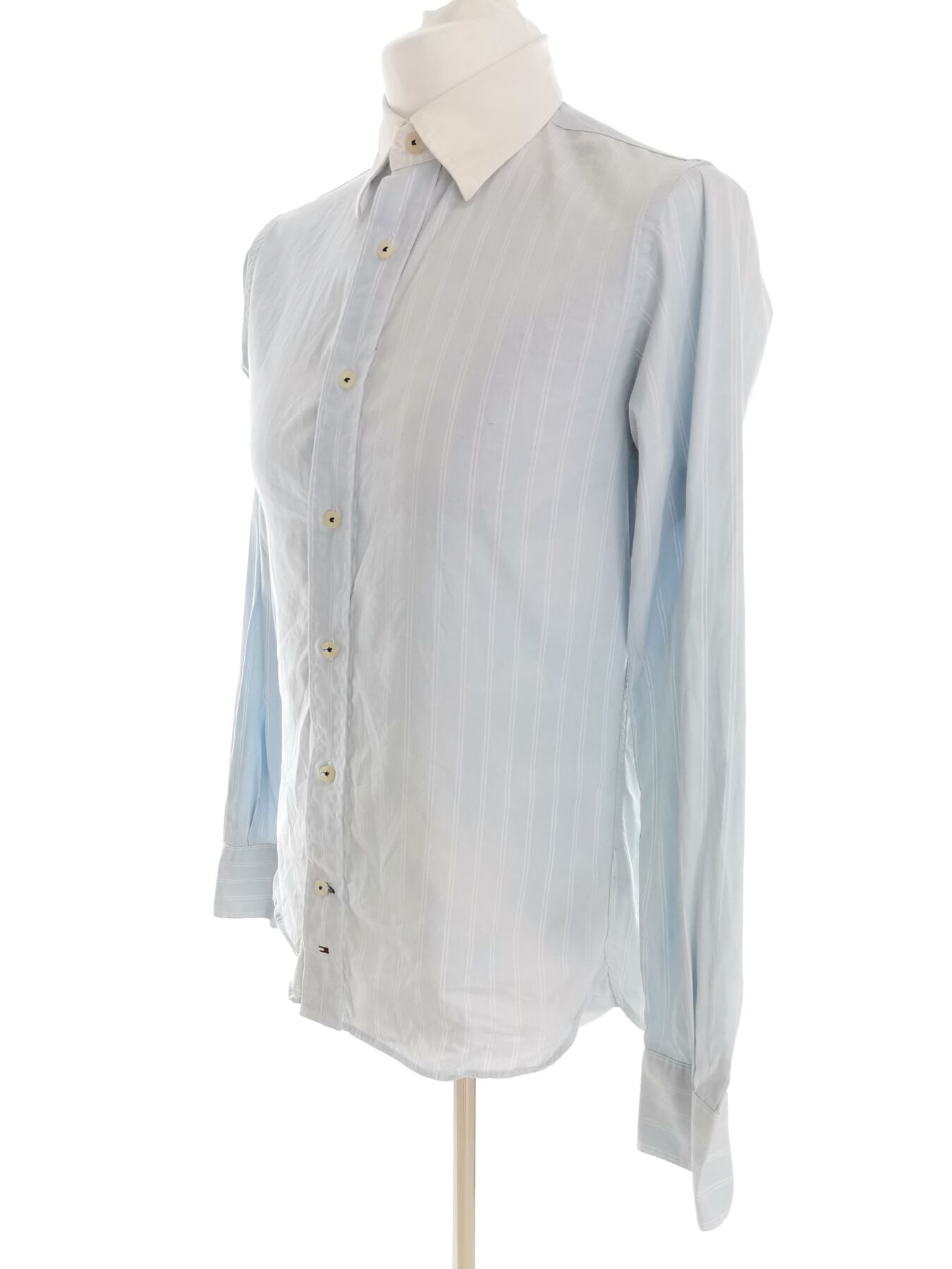 IMG_20210930_103554.jpg Tommy hilfiger Rozmiar XS Kolor Niebieski Pasy Kołnierz Męska Koszula Casual Długi rękaw Materiał Bawełna 100%