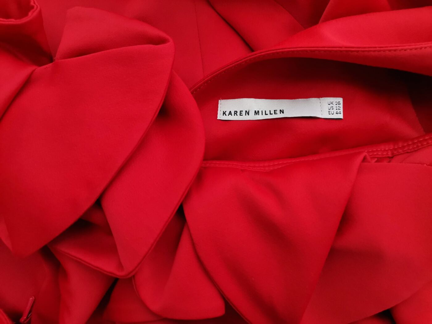 Karen MILLEN Rozmiar 16 (44) Kolor Czerwony Okrągły dekolt Suknia Balowa Sukienka Wieczorowa Bezrękawnik Midi Karen MILLEN Rozmiar 16 (44) Kolor Czerwony Okrągły dekolt Suknia Balowa Sukienka Wieczorowa Bezrękawnik Midi
