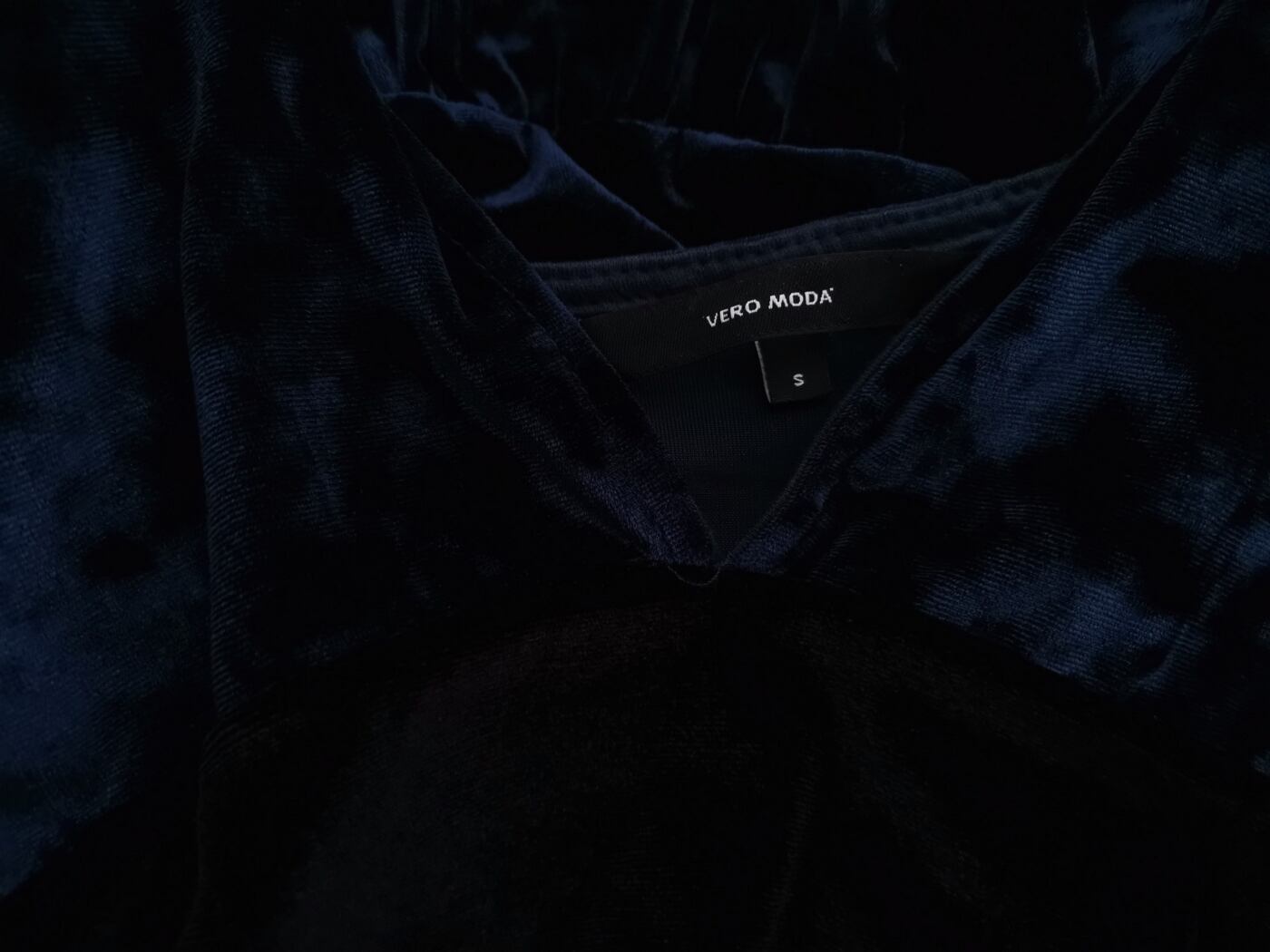 Vero moda Rozmiar S Kolor Granatowy Głęboki Serek Sukienka Sheath Długi rękaw Do Kolan