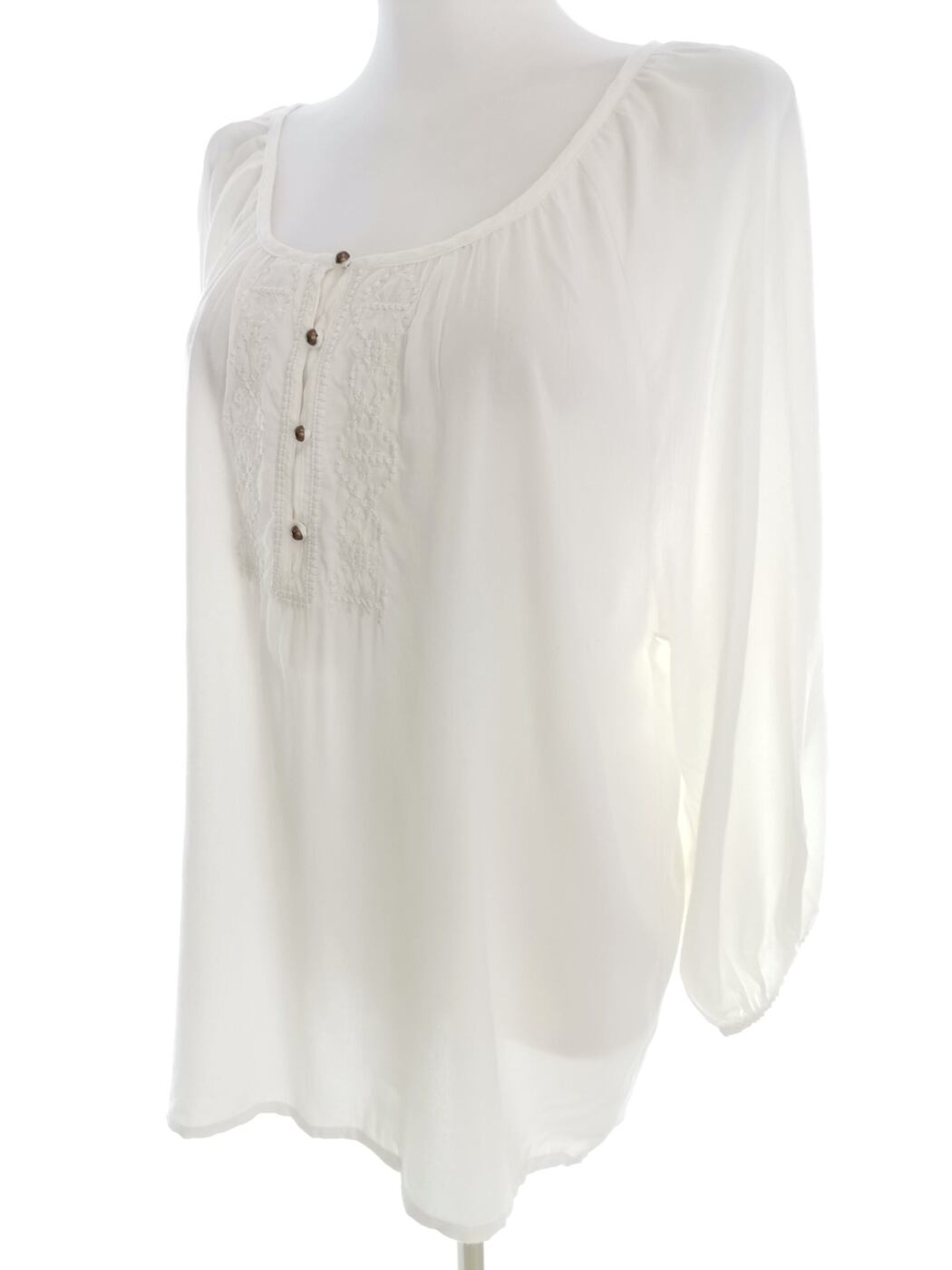 Isolde Rozmiar L Kolor Kremowy Dekolt U Tunika Bluzka Rękaw 3/4 Materiał Rayon 100% Isolde Rozmiar L Kolor Kremowy Dekolt U Tunika Bluzka Rękaw 3/4 Materiał Rayon 100%