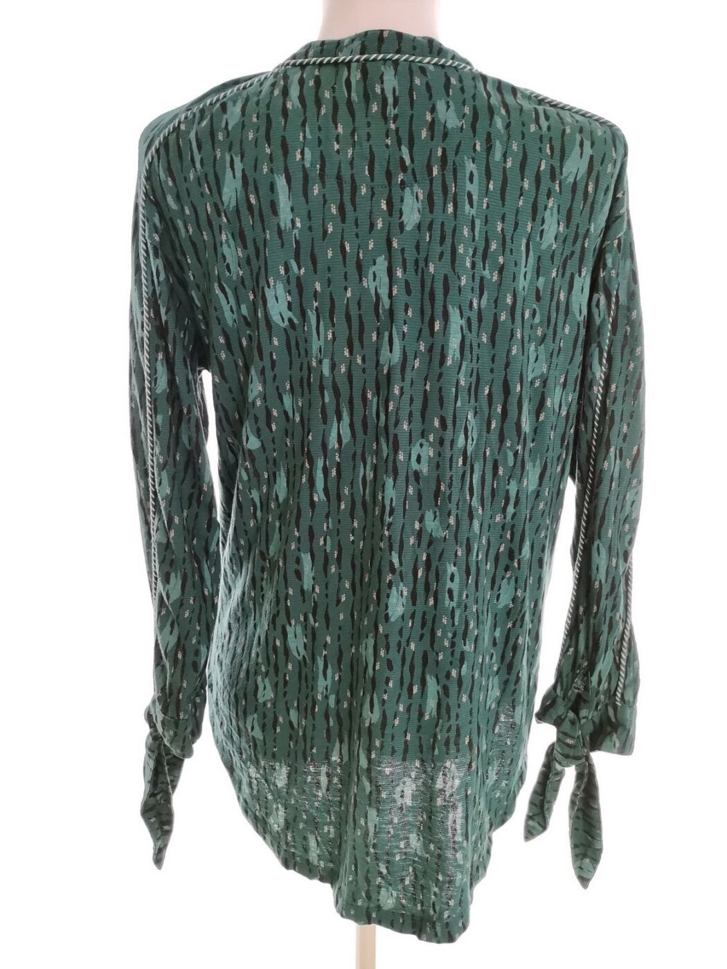 IMG_20210930_142437_0.jpg Monsoon Rozmiar S Kolor Szmaragdowy Split Crew Neck Bluzka Długi rękaw Materiał Organiczna Bawełna