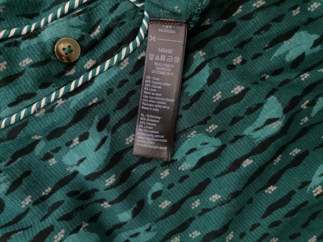 IMG_20210930_142459.jpg Monsoon Rozmiar S Kolor Szmaragdowy Split Crew Neck Bluzka Długi rękaw Materiał Organiczna Bawełna