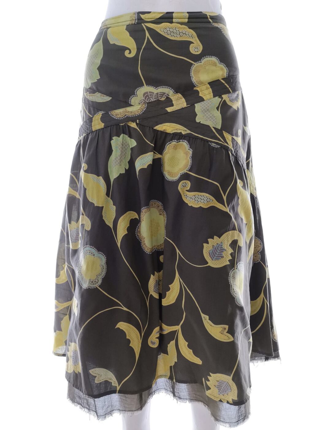 Mexx Rozmiar 40 Kolor Khaki A-Line Spódnica Midi Materiał Bawełna 100%