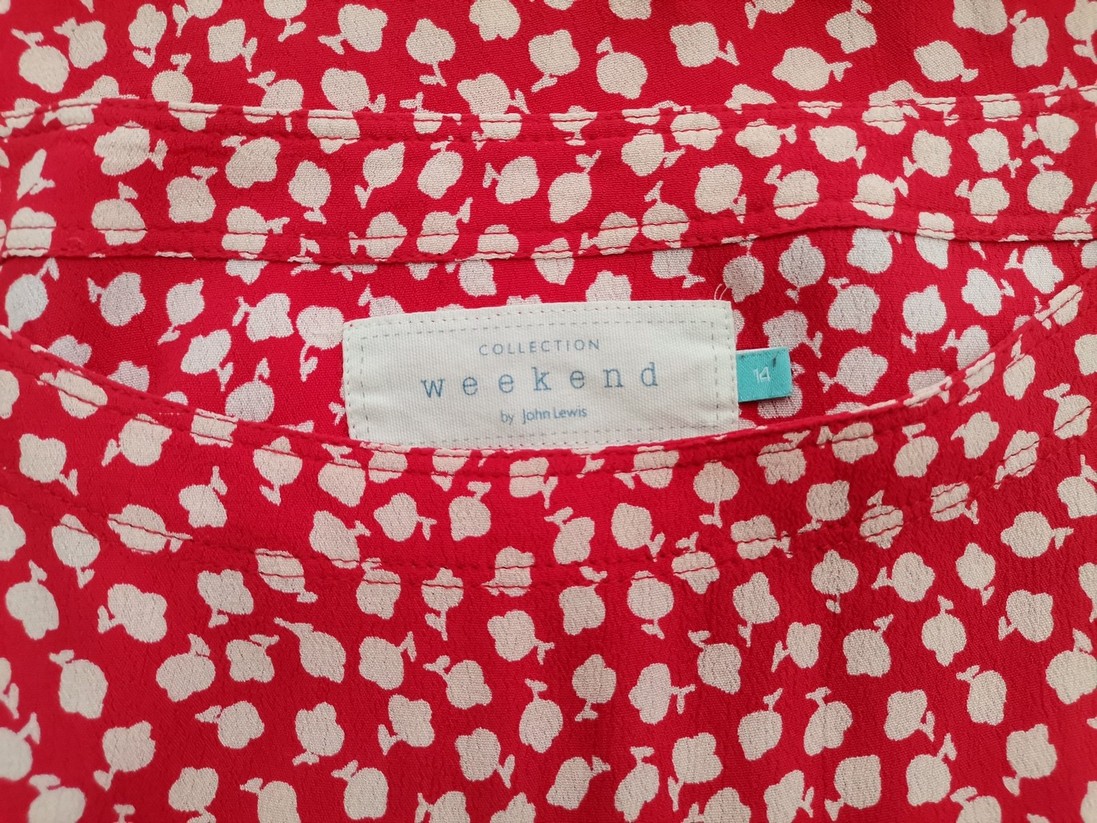 weekend BY John Lewis Rozmiar 14 (42) Kolor Czerwony W łódkę Bluzka Długi rękaw Materiał Wiskoza 100%
