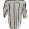 Vintage Rozmiar M Kolor Kremowy Pasy Split Crew Neck Bluzka Krótki rękaw Materiał Bawełna 100%