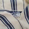 Vintage Rozmiar M Kolor Kremowy Pasy Split Crew Neck Bluzka Krótki rękaw Materiał Bawełna 100%