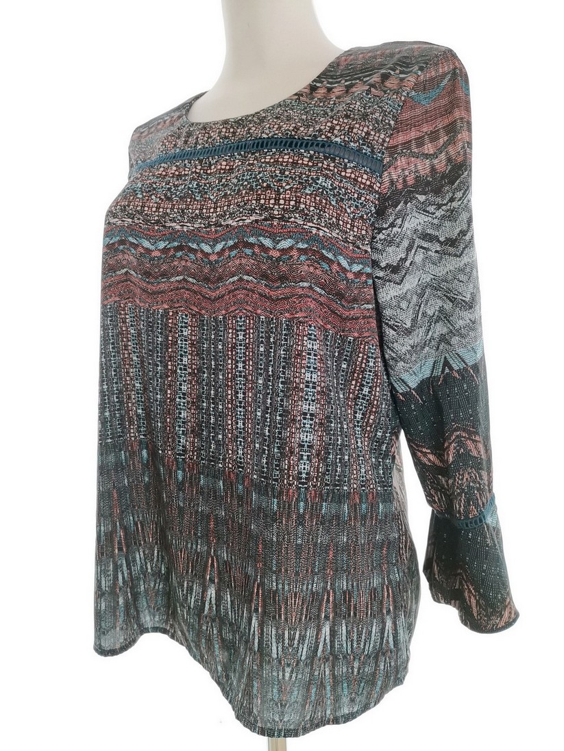 Rowen Avenue Rozmiar M Kolor Niebieski Crew Neck Bluzka Rękaw 3/4