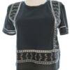 Topshop Rozmiar 6 (34) Kolor Granatowy Crew Neck Bluzka Krótki rękaw