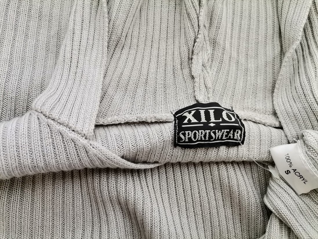 Xilo Sportswear Rozmiar S Kolor Szary Okrągły dekolt Sweter Długi rękaw Cienka dzianina