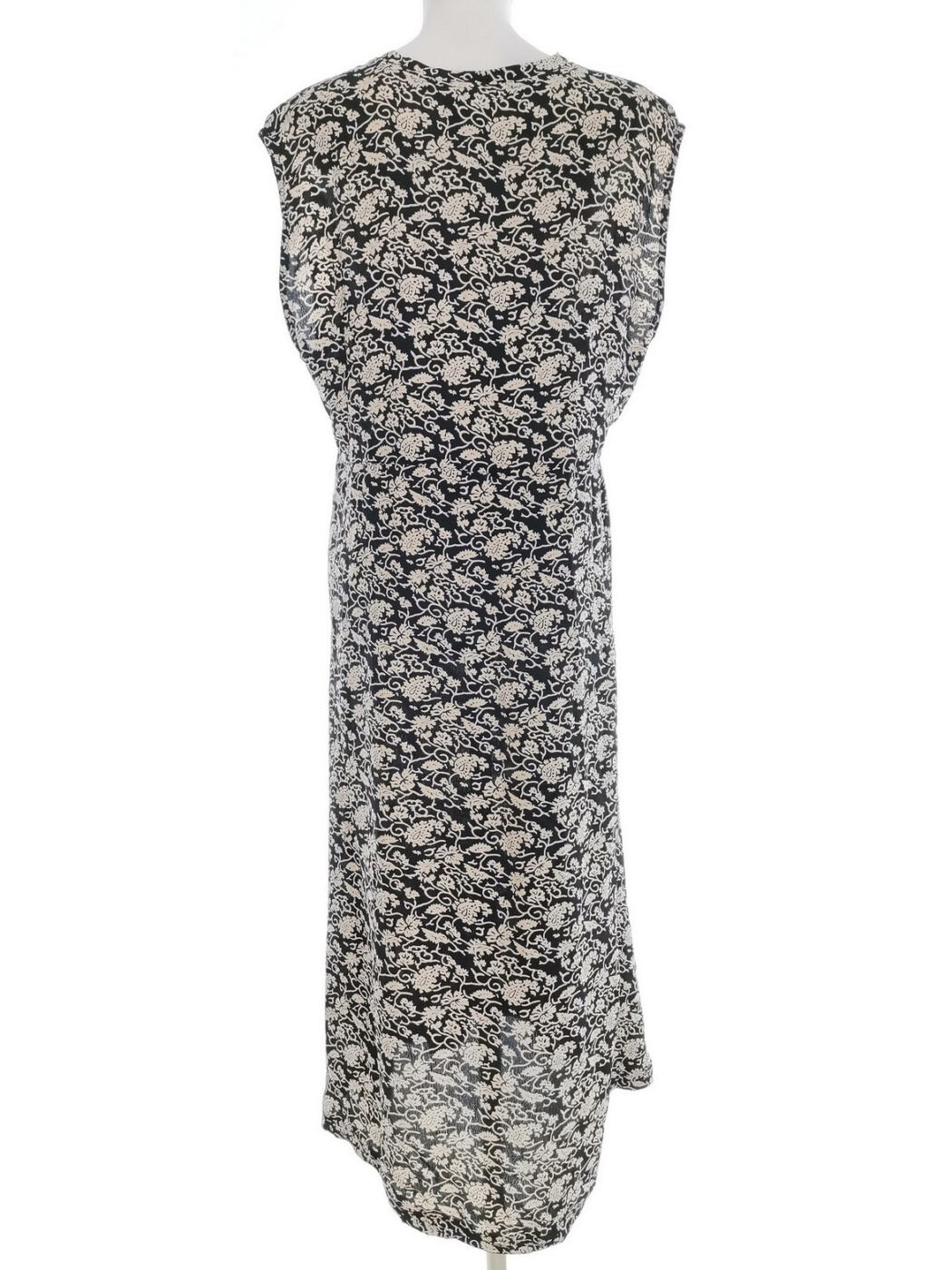 The Masai Rozmiar XL Kolor Czarny W serek Sukienka Maxi Krótki rękaw Długa Materiał Wiskoza 100%