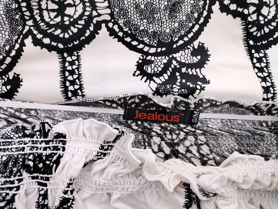 Jealous Rozmiar S/M Kolor Kremowy W serek Sukienka Maxi Krótki rękaw Długa