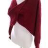 ZAFUL Rozmiar 6 (38) Kolor Bordowy W serek Crop Sweter Długi rękaw Materiał Akryl Gruba dzianina