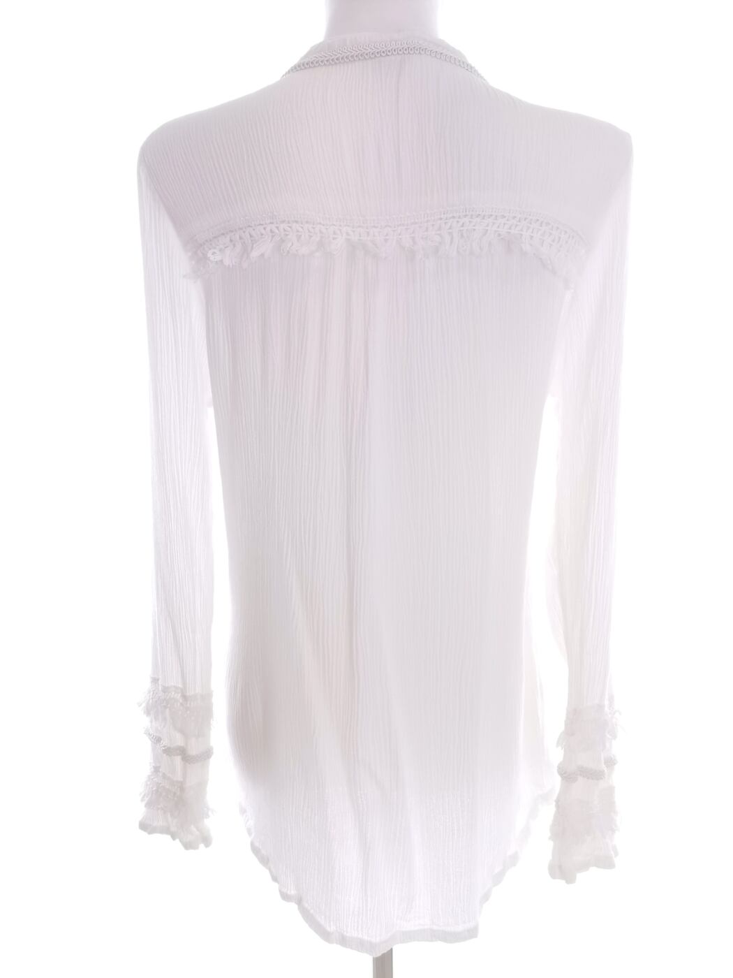 Miss Baron Rozmiar 38 Kolor Biały Split Crew Neck Bluzka Długi rękaw Materiał Wiskoza 100%