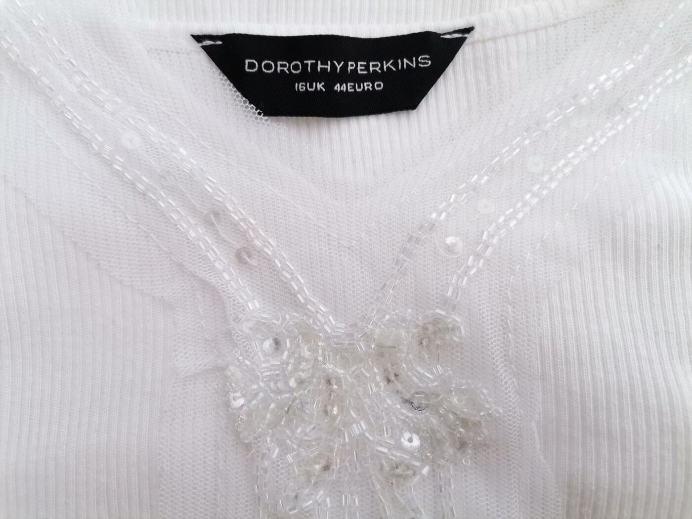 IMG_20211011_142719.jpg Dorothy perkins Rozmiar 16 (44) Kolor Biały W serek Bluzka Bezrękawnik Materiał Bawełna 100%