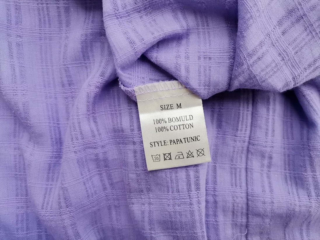 Ofelia Rozmiar M Kolor Fioletowy Krata Okrągły dekolt Tunika Bluzka Rękaw 3/4 Materiał Bawełna 100% Ofelia Rozmiar M Kolor Fioletowy Krata Okrągły dekolt Tunika Bluzka Rękaw 3/4 Materiał Bawełna 100%