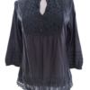 Share female Rozmiar 36 Kolor Szary Split Crew Neck Bluzka Popover Guziki Rękaw 3/4 Materiał Bawełna 100%