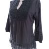 Share female Rozmiar 36 Kolor Szary Split Crew Neck Bluzka Popover Guziki Rękaw 3/4 Materiał Bawełna 100%