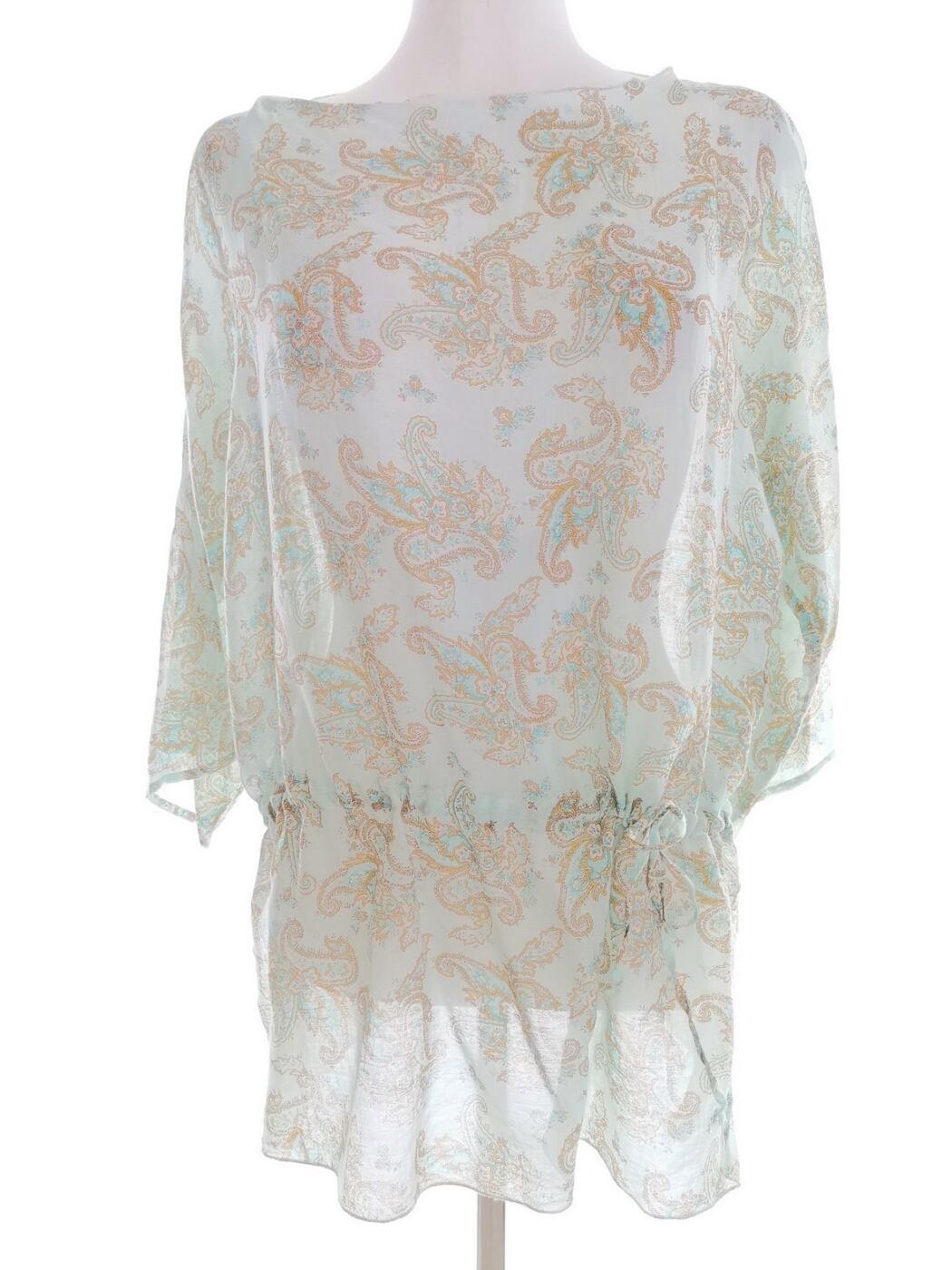 Gant Rozmiar 44/46 Kolor Miętowy Paisley W łódkę Tunika Bluzka Rękaw 3/4