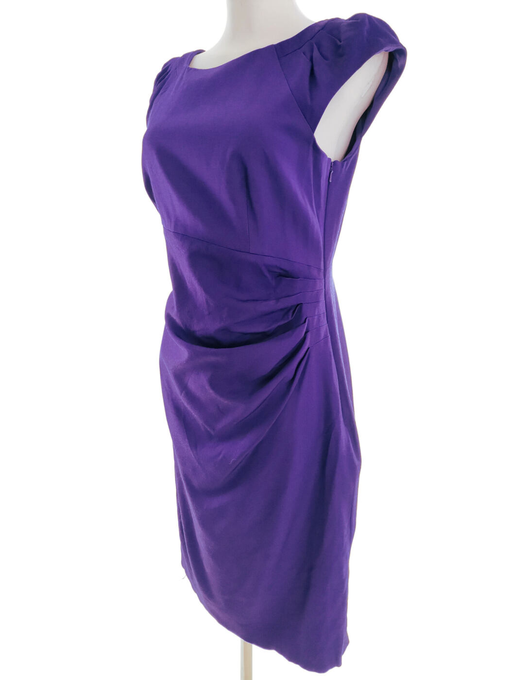 Coast Rozmiar 12 (40) Kolor Fioletowy Okrągły dekolt Sukienka Bodycon Krótki rękaw Midi Materiał Wiskoza Coast Rozmiar 12 (40) Kolor Fioletowy Okrągły dekolt Sukienka Bodycon Krótki rękaw Midi Materiał Wiskoza