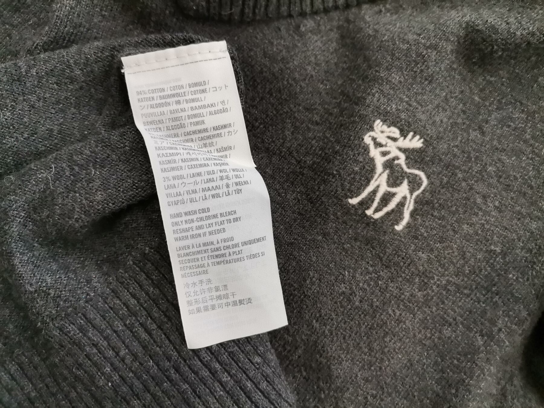 ABERCROMBIE & FITCH Rozmiar M Kolor Szary Męski Sweter Długi rękaw Materiał Bawełna