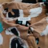 River island Rozmiar 10 (36) Kolor Brązowy Geometryczny Kołnierz Bluzka Zapinana Krótki rękaw Materiał Wiskoza 100%