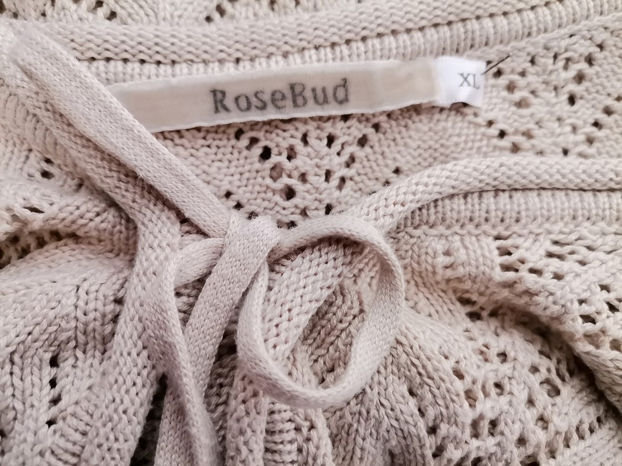 IMG_20211015_122959.jpg Rosebud Rozmiar XL Kolor Szary W serek Długi Kardigan Wiązany Krótki rękaw Materiał Bawełna Otwarta dzianina