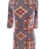 Vintage Rozmiar 6 (32) Okrągły dekolt Sukienka Sheath Rękaw 3/4 Do Kolan