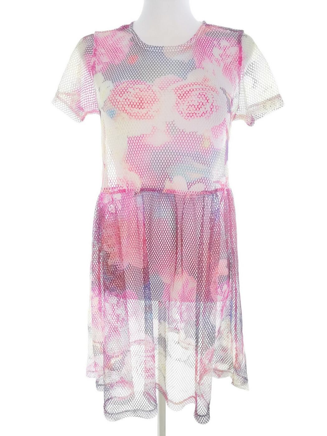 ASOS Rozmiar 10 (38) Kolor Kolorowa Okrągły dekolt Tunika Bluzka Krótki rękaw