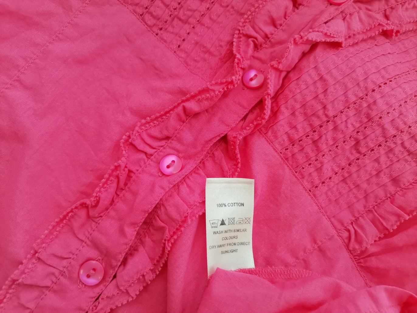Wallis Rozmiar 16 (44) Kolor Różowy Split Crew Neck Bluzka Zapinana Krótki rękaw Materiał Bawełna 100%