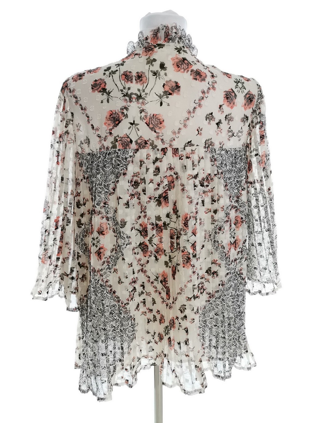 River island Rozmiar 10 (36) Kolor Kremowy Pół golf Bluzka Rękaw 3/4