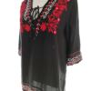 River island Rozmiar 8 (34) Kolor Czarny Keyhole Crew Neck Bluzka Rękaw 3/4 Materiał Bawełna 100%