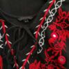 River island Rozmiar 8 (34) Kolor Czarny Keyhole Crew Neck Bluzka Rękaw 3/4 Materiał Bawełna 100%