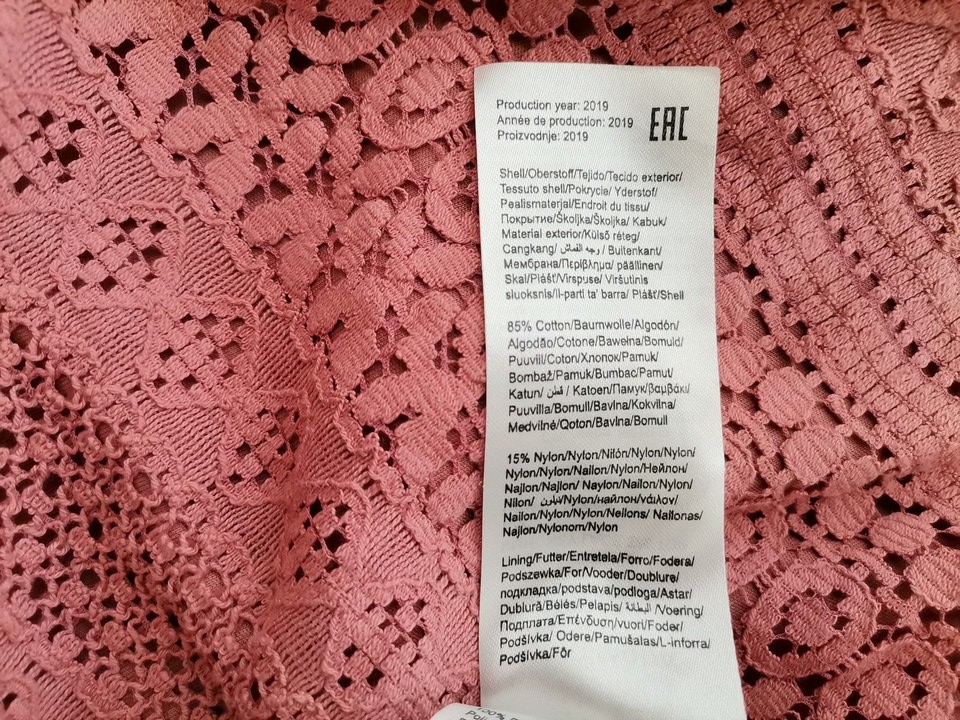 Vero moda Rozmiar S Kolor Pudrowy Róż Crew Neck Bluzka Krótki rękaw Materiał Bawełna
