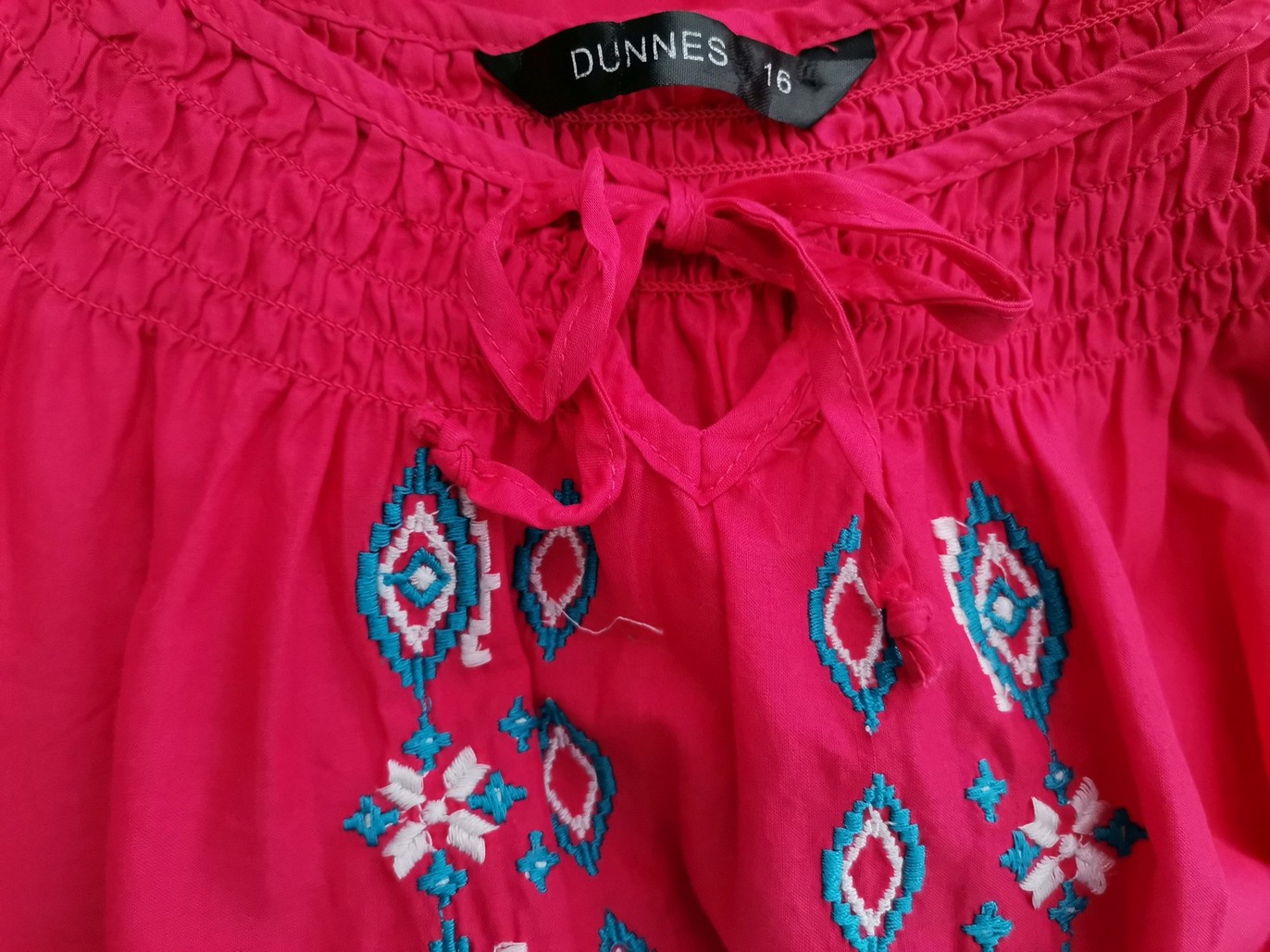 IMG_20211019_132304.jpg Dunnes Rozmiar 16 (44) Kolor Różowy Keyhole Crew Neck Bluzka Peplum Krótki rękaw Materiał Bawełna 100%