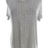 Zara Rozmiar M Kolor Czarny Pasy Crew Neck Bluzka Krótki rękaw Materiał Wiskoza 100%