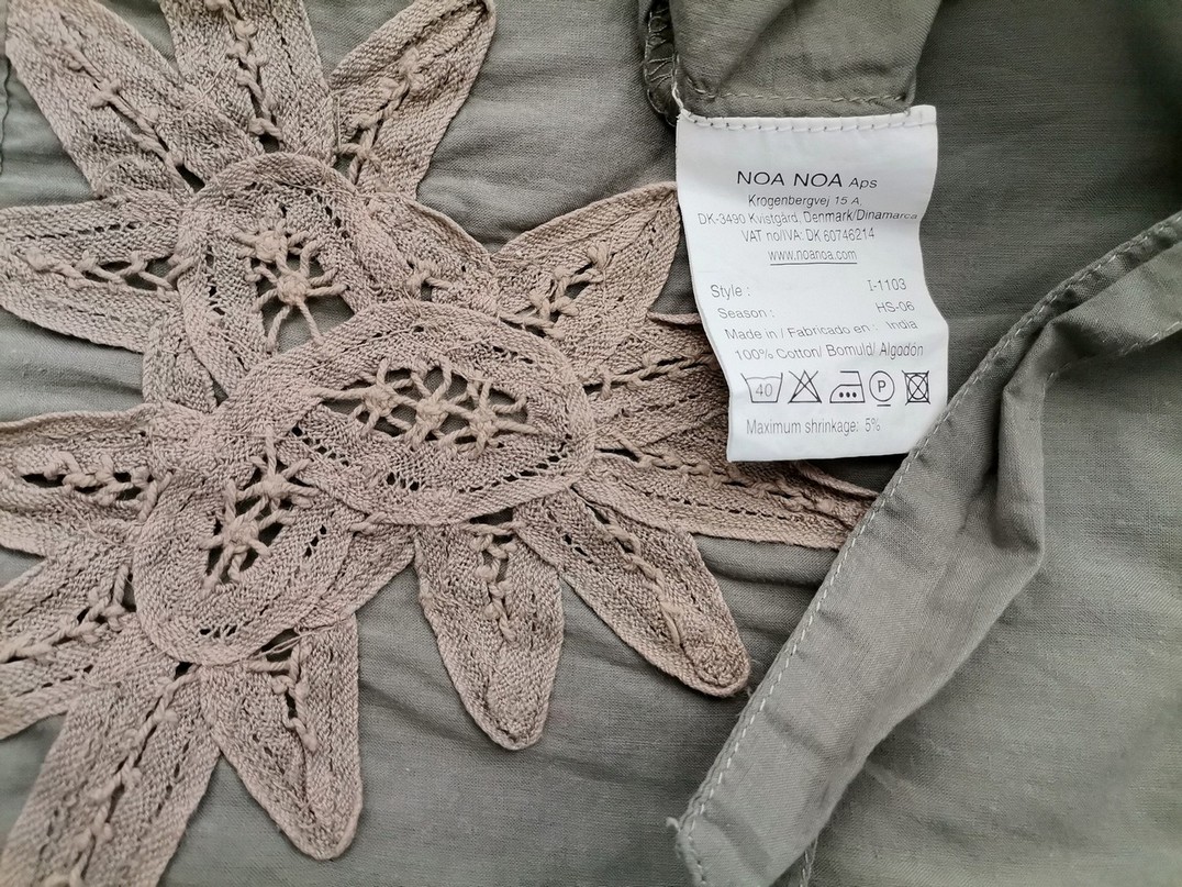 Noa noa Rozmiar S Kolor Zielony Kwadratowy dekolt Sukienka A-Line Bezrękawnik Midi Materiał Bawełna 100%