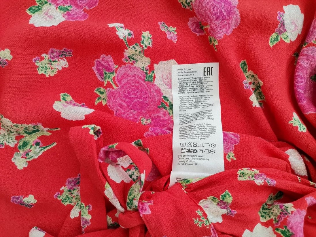 Vero moda Rozmiar L Kolor Czerwony W serek Bluzka Rękaw 3/4 Materiał Wiskoza 100%