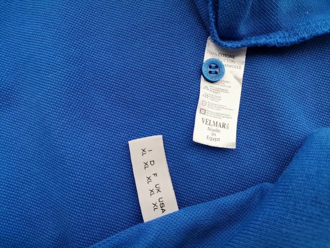 IMG_20211020_133319.jpg Moschino Rozmiar XL Kolor Niebieski Kołnierz Męska Koszula Polo Krótki rękaw Materiał Bawełna 100%