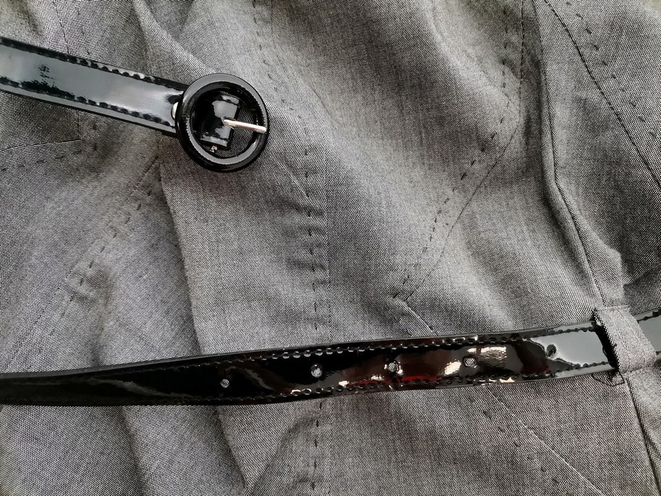 Vintage Rozmiar 10 (36) Kolor Szary Okrągły dekolt Sukienka Sheath Bezrękawnik Do Kolan