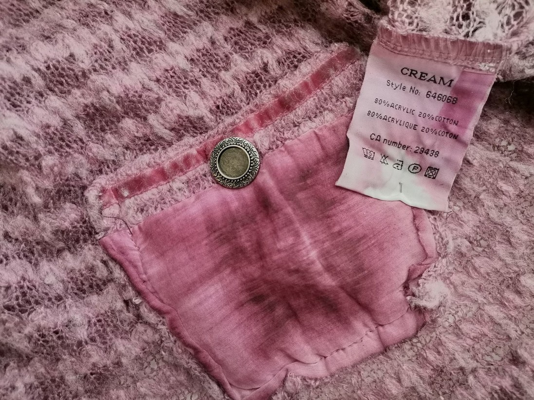 IMG_20211026_114803.jpg Cream Rozmiar L Kolor Fioletowy W serek Długi Zapinany Kardigan Długi rękaw Materiał Akryl Cienka dzianina